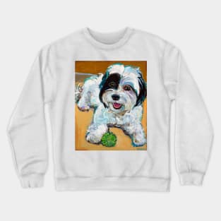 Colorful Shih Tzu With Toy by Robert Phelps Crewneck Sweatshirt